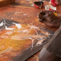 close-up-of-an-aboriginal-painting-200x200 Mikinj Valley (Red Lily) Arnhem Land sightseeing tour – departs Jabiru