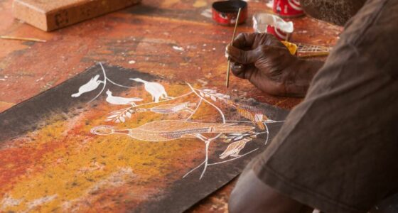 Close up of an Aboriginal person painting